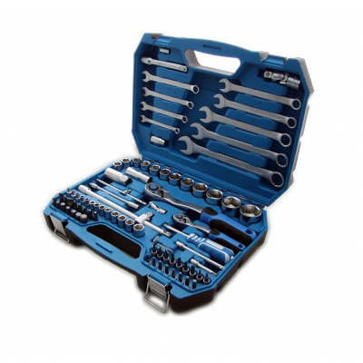 Komplet kluczy nasadowych zestaw 85 el. HOEGERT HT1R425 1/4' + 1/2' + płaskie (HT1R425)